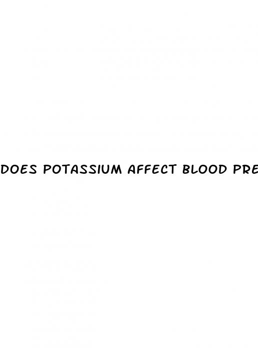 does potassium affect blood pressure
