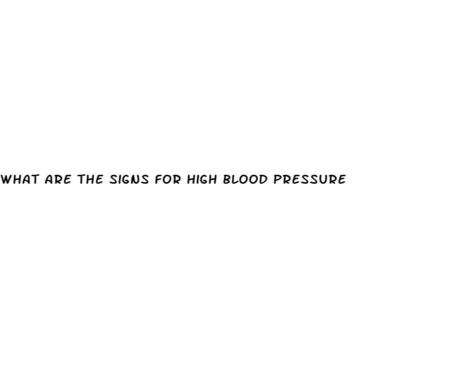 what are the signs for high blood pressure