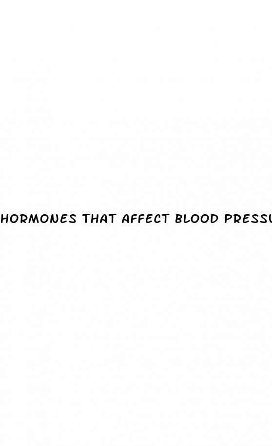 hormones that affect blood pressure