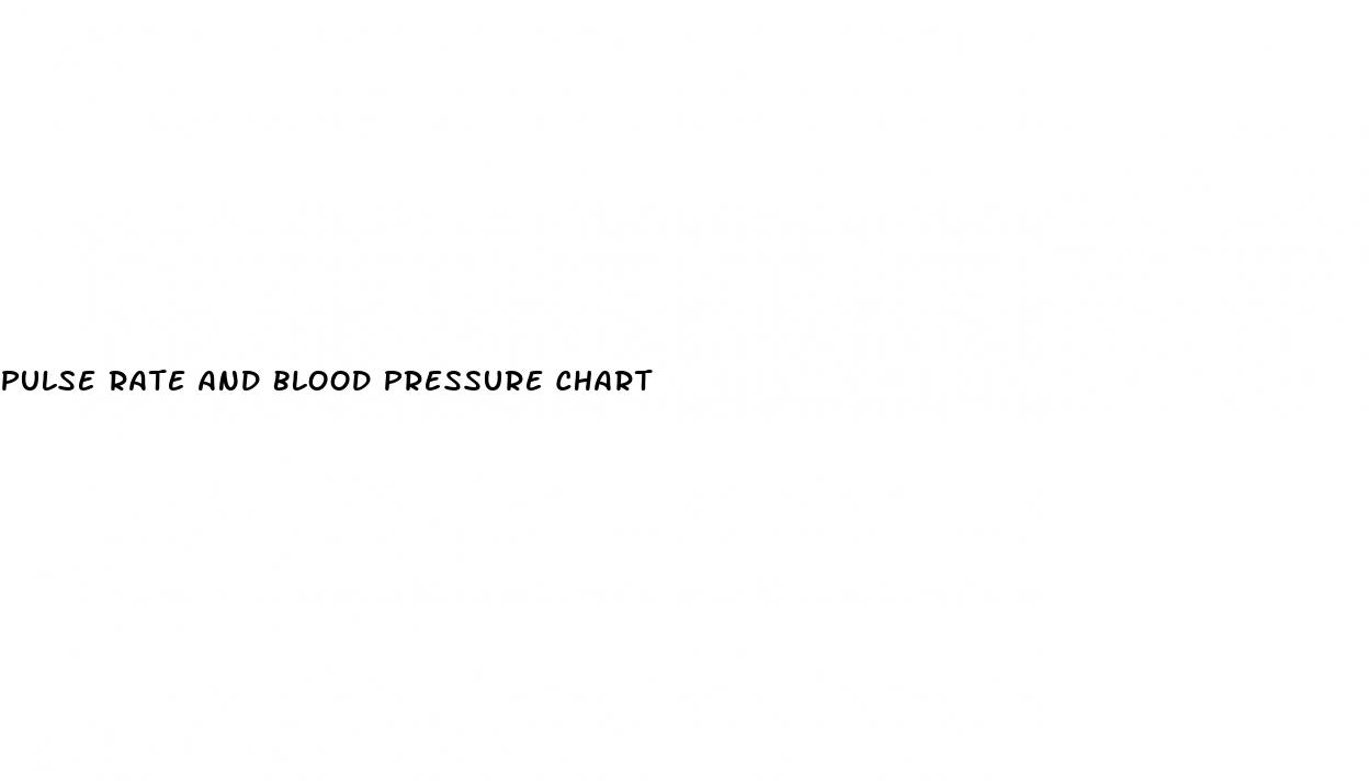 pulse rate and blood pressure chart