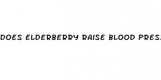 does elderberry raise blood pressure