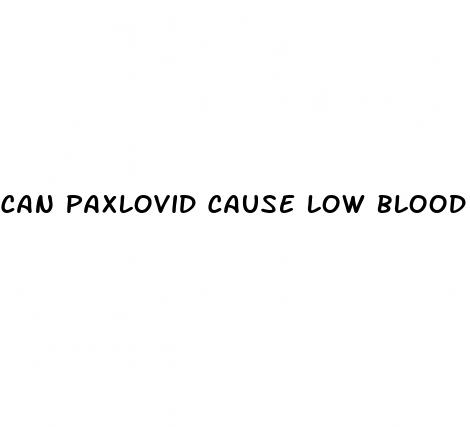 can paxlovid cause low blood pressure