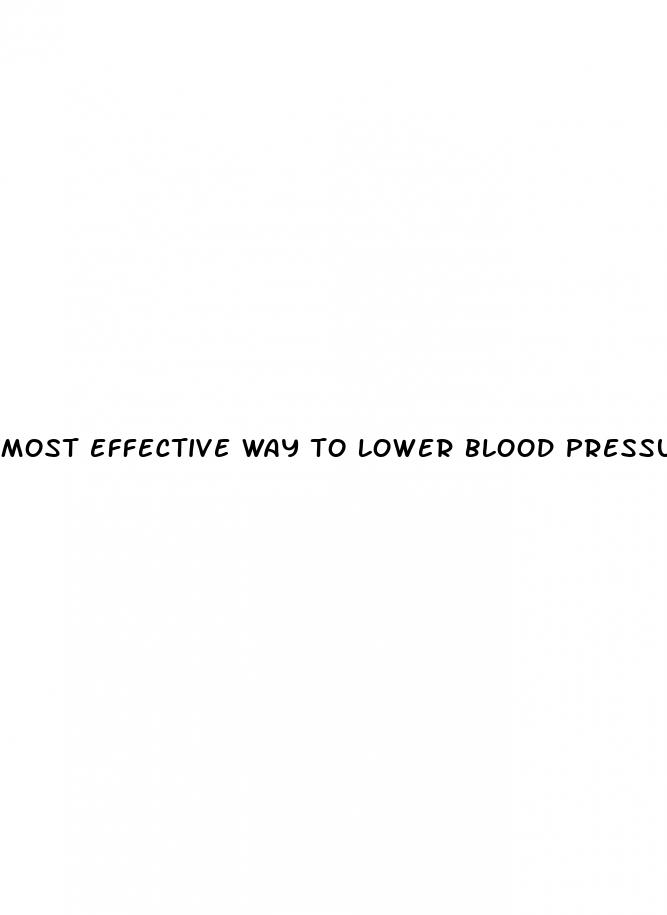 most effective way to lower blood pressure