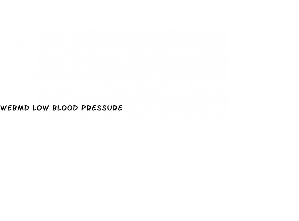 webmd low blood pressure