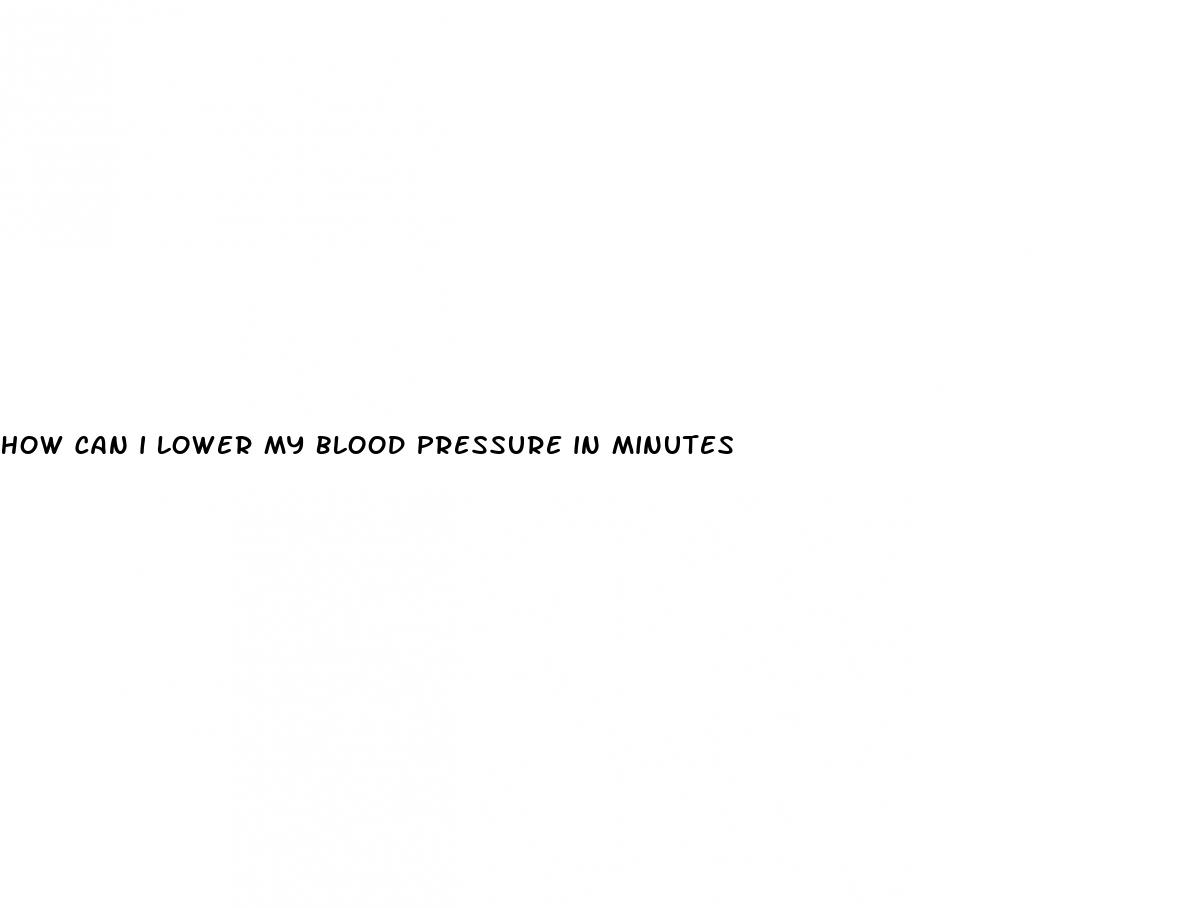 how can i lower my blood pressure in minutes
