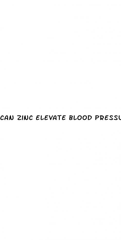 can zinc elevate blood pressure