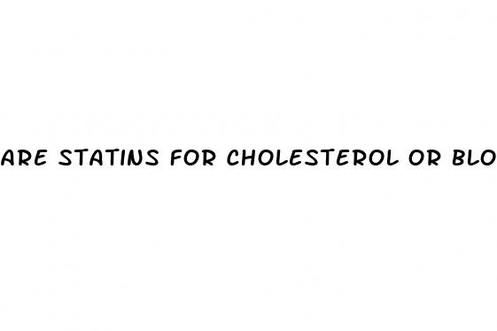are statins for cholesterol or blood pressure