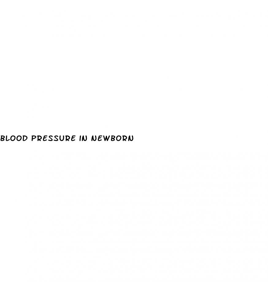 blood pressure in newborn