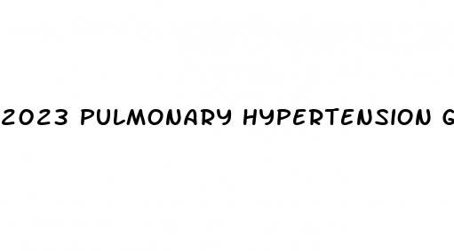 2023 pulmonary hypertension guidelines