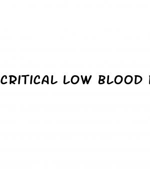 critical low blood pressure levels