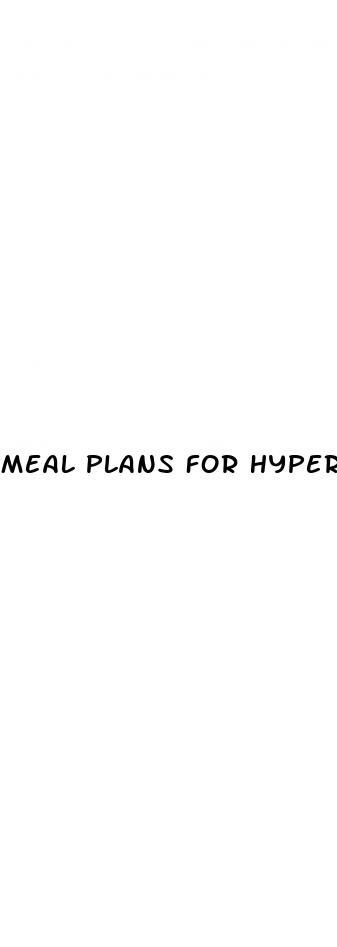 meal plans for hypertension