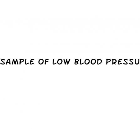 sample of low blood pressure