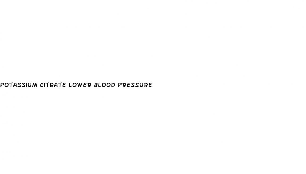 potassium citrate lower blood pressure