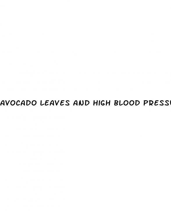 avocado leaves and high blood pressure