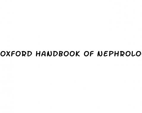 oxford handbook of nephrology and hypertension