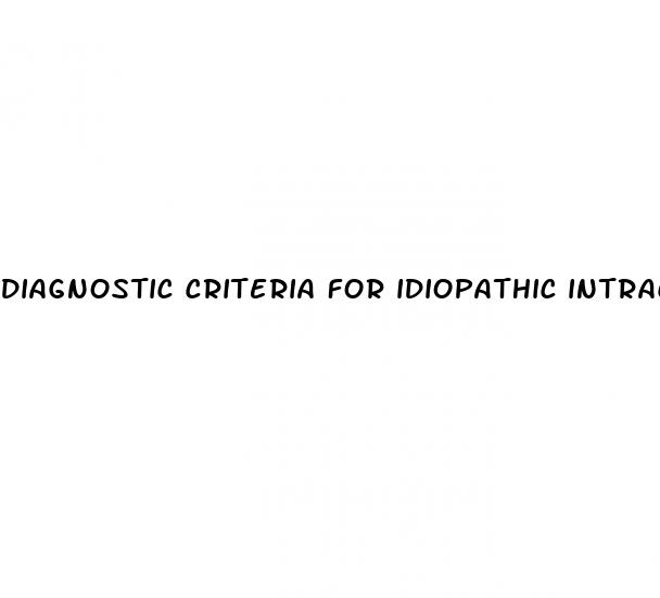 diagnostic criteria for idiopathic intracranial hypertension
