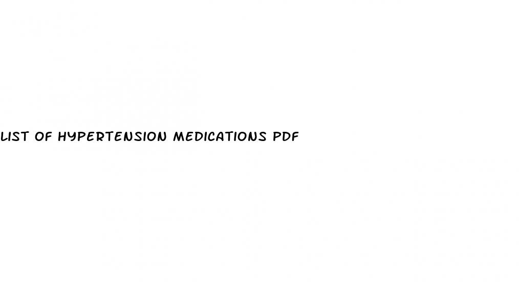 list of hypertension medications pdf
