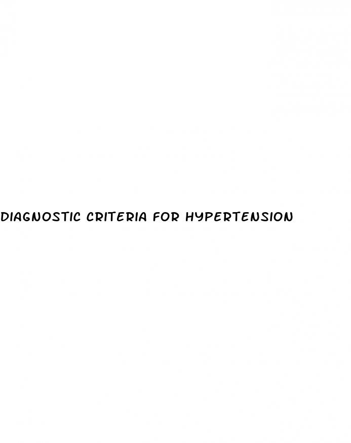 diagnostic criteria for hypertension