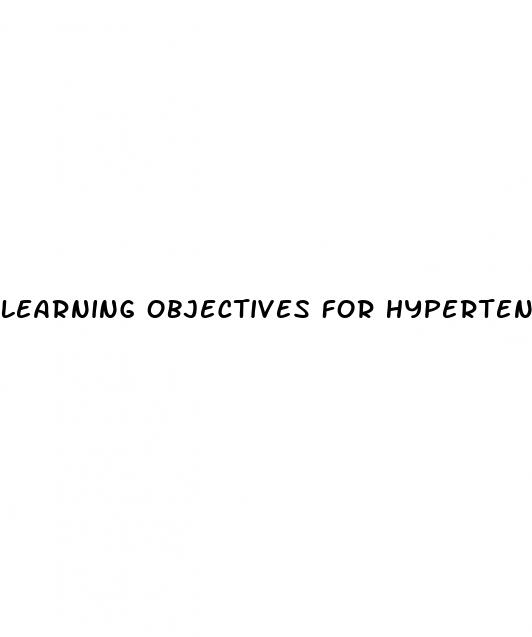 learning objectives for hypertension