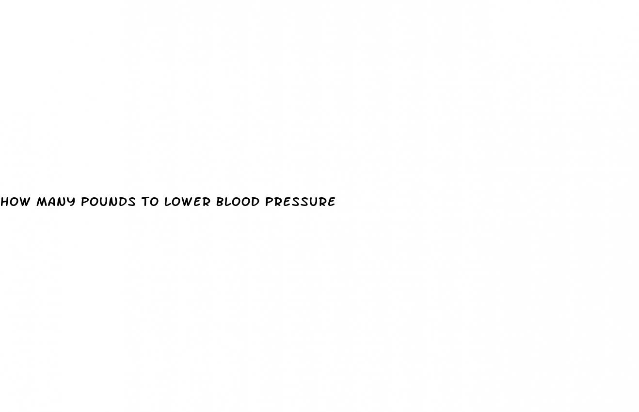 how many pounds to lower blood pressure