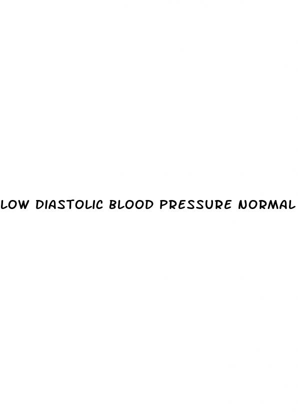 low diastolic blood pressure normal systolic
