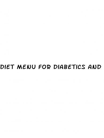 diet menu for diabetics and high blood pressure