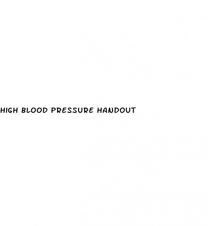 high blood pressure handout