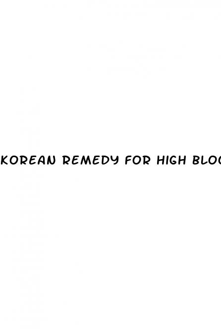 korean remedy for high blood pressure