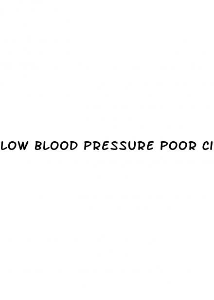 low blood pressure poor circulation