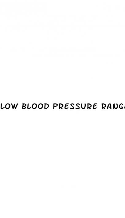 low blood pressure range systolic and diastolic