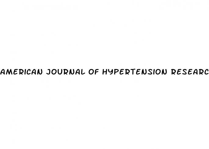 american journal of hypertension research