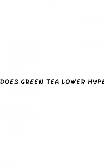 does green tea lower hypertension