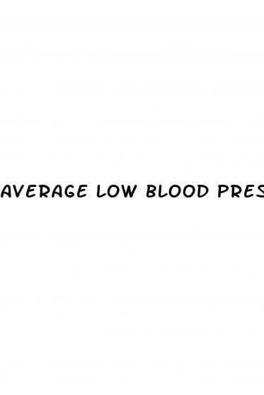 average low blood pressure