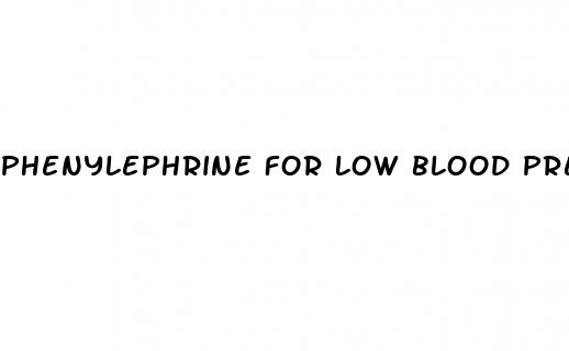 phenylephrine for low blood pressure