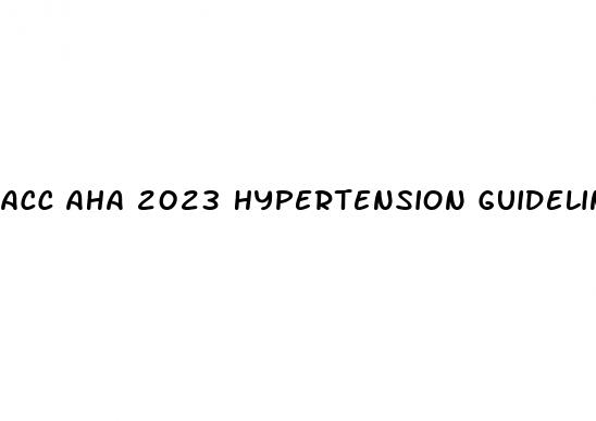 acc aha 2023 hypertension guidelines