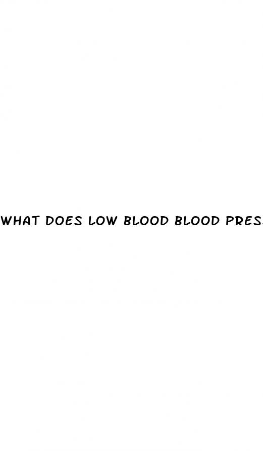what does low blood blood pressure mean