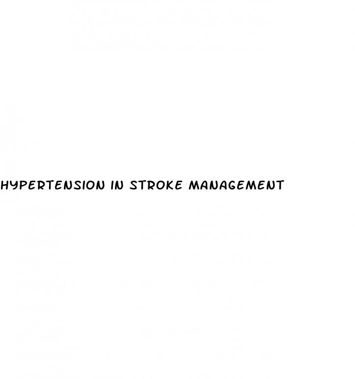 hypertension in stroke management