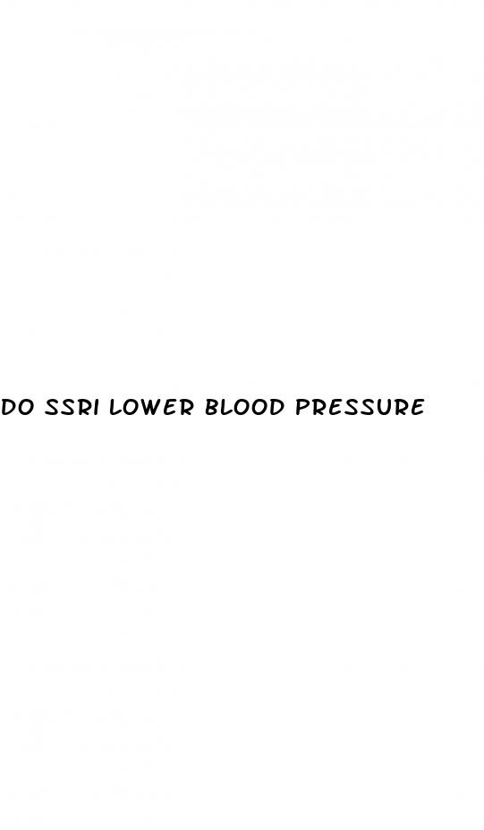 do ssri lower blood pressure