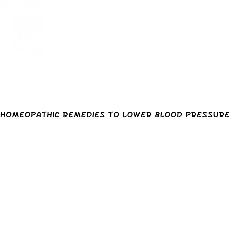 homeopathic remedies to lower blood pressure