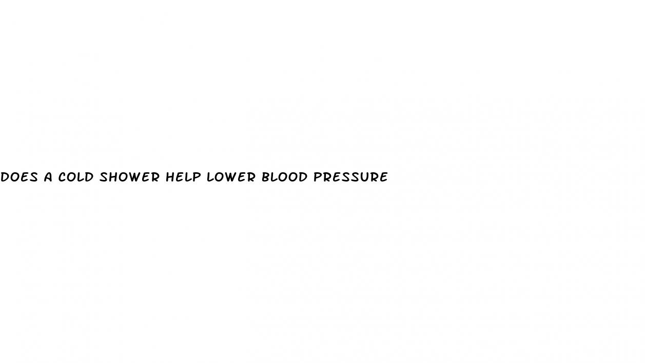 does a cold shower help lower blood pressure