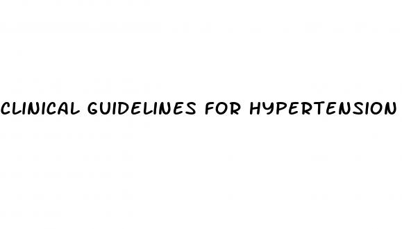 clinical guidelines for hypertension
