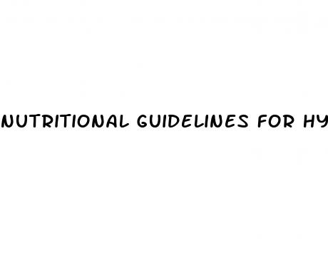 nutritional guidelines for hypertension