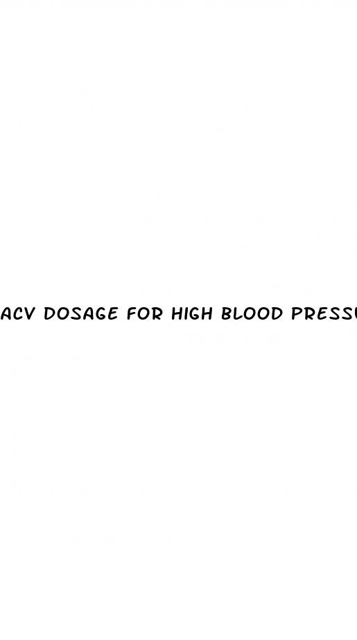 acv dosage for high blood pressure