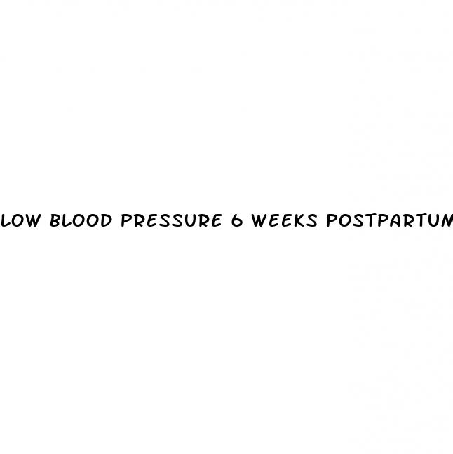low blood pressure 6 weeks postpartum