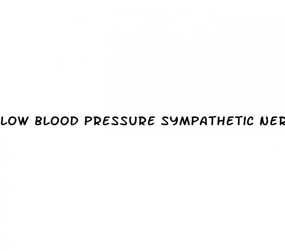 low blood pressure sympathetic nervous system