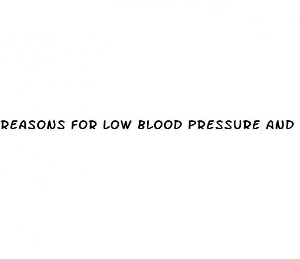 reasons for low blood pressure and dizziness