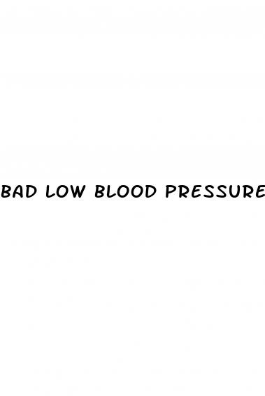 bad low blood pressure numbers