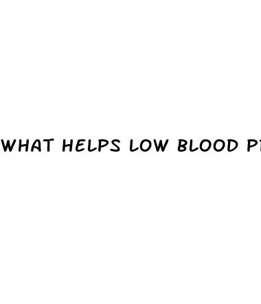 what helps low blood pressure home remedies