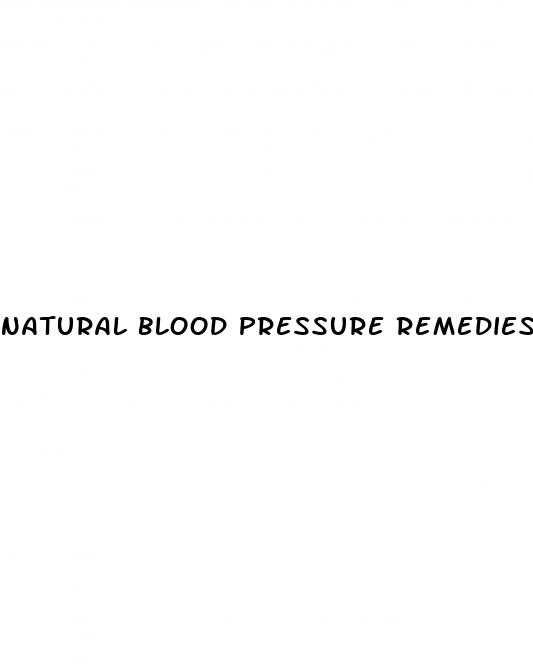 natural blood pressure remedies