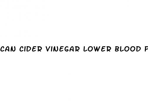 can cider vinegar lower blood pressure